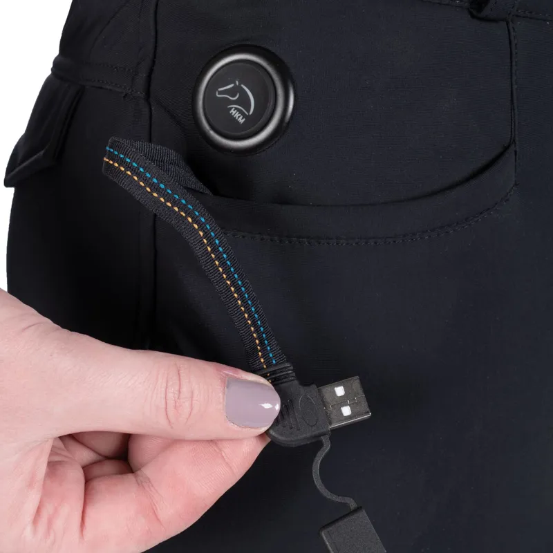 HKM Ladies Heating Full Seat Riding Breeches - Black-2